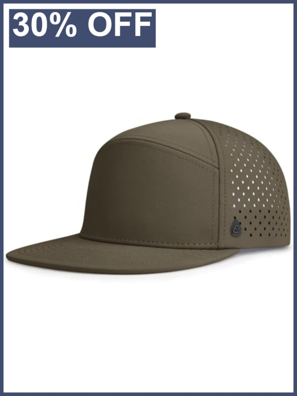 Men Flat Brim Baseball Cap Adjustable Water-Resistant Breathable Performance Hat